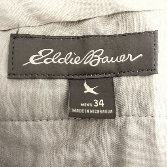 Eddie Bauer Pants Mens 34 Grey Straight Leg Flat Front Outdoor Casual Cotton - Picture 2 of 13